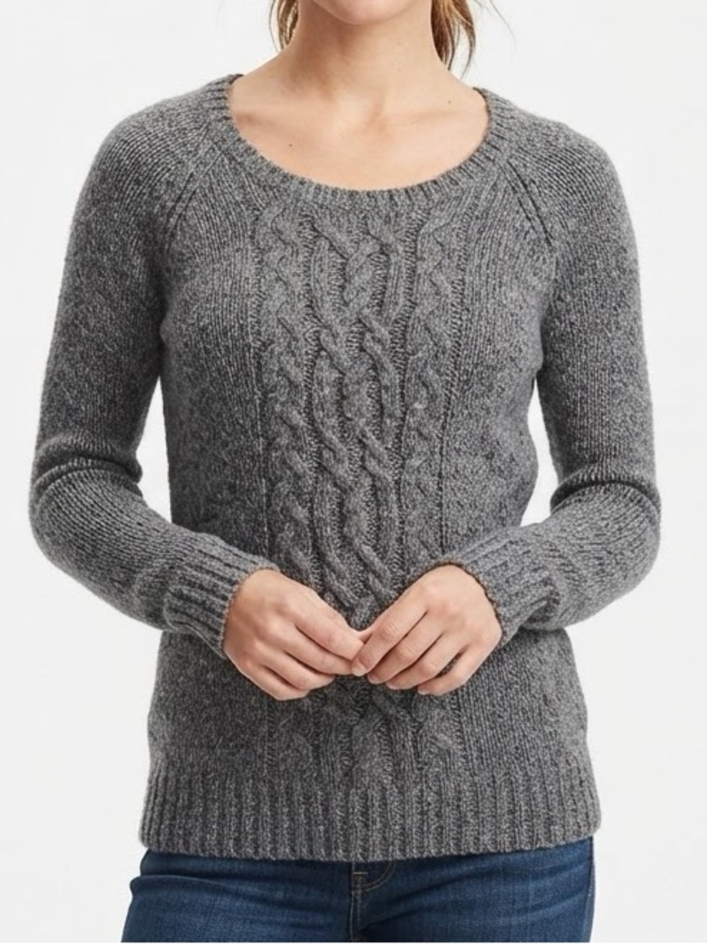 American Eagle Gray Knit Alpaca Wool Sweater Size M